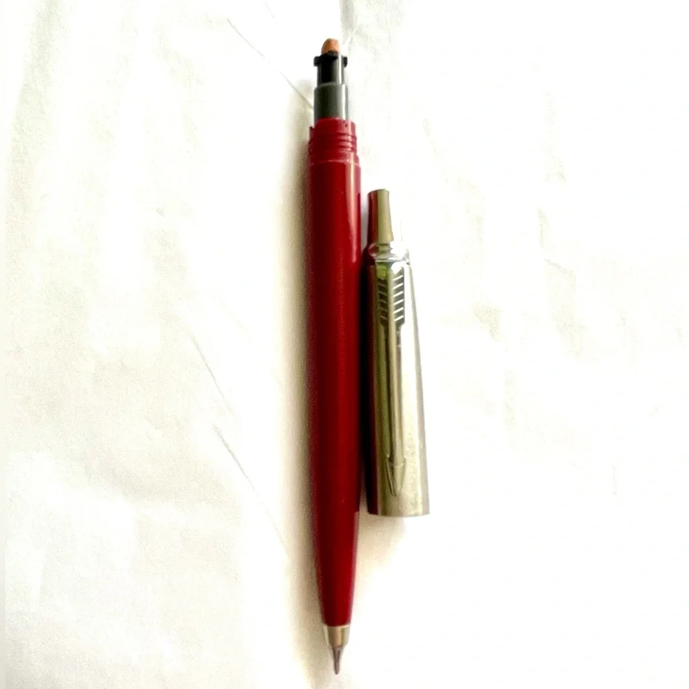1988 USA Made Parker Mechanical Pencil Vintage 11E Stainless Steel Red Burgundy